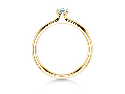 Engagement ring Classic 6 in 14K yellow gold with diamond 0.15ct H/SI