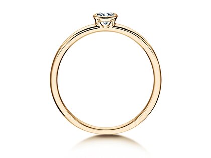 Engagement ring Eternal in 14K yellow gold with diamond 0.15ct H/SI