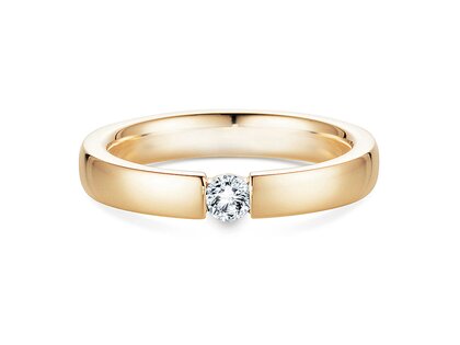 Engagement ring Infinity in 14K yellow gold with diamond 0.15ct H/SI