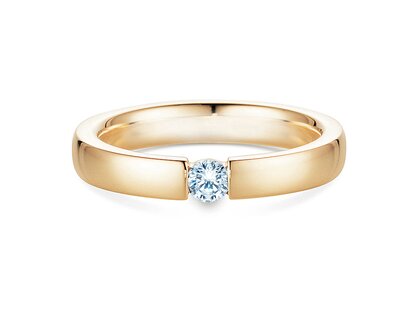Engagement ring Infinity in 14K yellow gold with diamond 0.15ct H/SI
