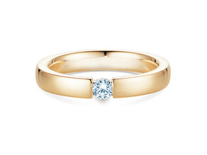 Engagement ring Infinity in 14K yellow gold with diamond 0.15ct H/SI