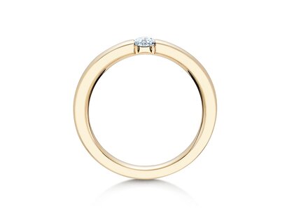 Engagement ring Infinity in 14K yellow gold with diamond 0.15ct H/SI
