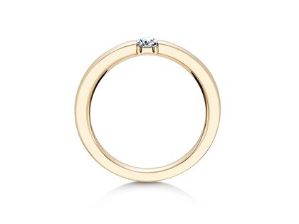 Engagement ring Infinity in 14K yellow gold with diamond 0.15ct H/SI