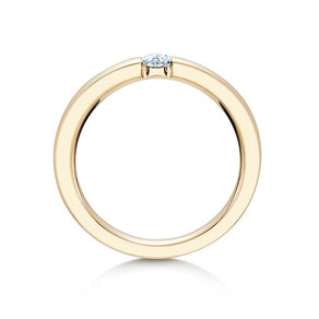 Engagement ring Infinity in 14K yellow gold with diamond 0.15ct H/SI