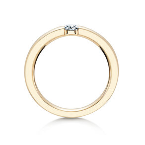 Engagement ring Infinity in 14K yellow gold with diamond 0.15ct H/SI