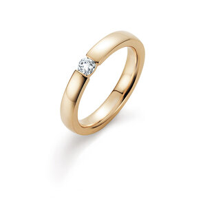 Engagement ring Infinity in 14K yellow gold with diamond 0.15ct H/SI