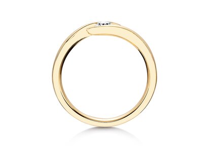 Engagement ring Twist in 9K yellow gold with lab-grown diamond 0.15ct E/VS