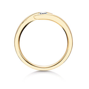 Engagement ring Twist in 9K yellow gold with lab-grown diamond 0.15ct E/VS