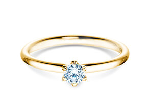 Engagement ring Classic 6 in 9K yellow gold with diamond 0.20ct H/SI