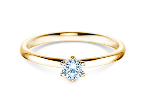 Engagement ring Classic 6 in 18K yellow gold with diamond 0.25ct D/IF