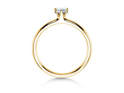 Engagement ring Classic 6 in 18K yellow gold with diamond 0.25ct D/IF