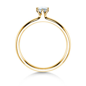 Engagement ring Classic 6 in 18K yellow gold with diamond 0.25ct D/IF