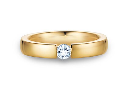 Engagement ring Infinity in 18K yellow gold with diamond 0.30ct H/SI
