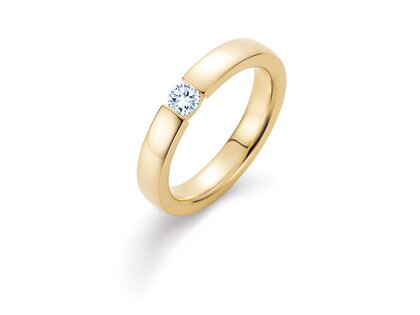 Engagement ring Infinity in 18K yellow gold with diamond 0.30ct H/SI