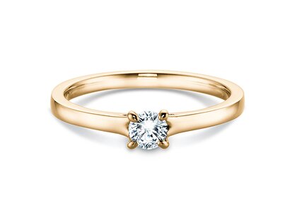 Engagement ring Modern in 14K yellow gold with diamond 0.30ct G/SI