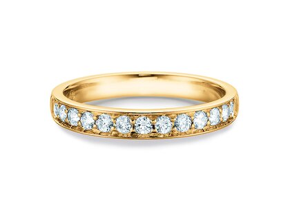 Engagement ring Alliance-/Eternityring in 18K yellow gold with diamonds 0.39ct G/SI