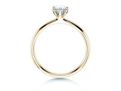 Engagement ring Classic 6 in 14K yellow gold with diamond 0.40ct H/SI
