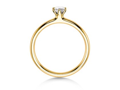 Engagement ring Classic 6 in 14K yellow gold with diamond 0.40ct H/SI