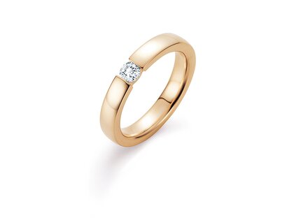 Engagement ring Infinity in 18K yellow gold with diamond 0.40ct H/SI