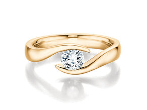 Engagement ring Twist in 18K yellow gold with diamond 0.40ct H/SI