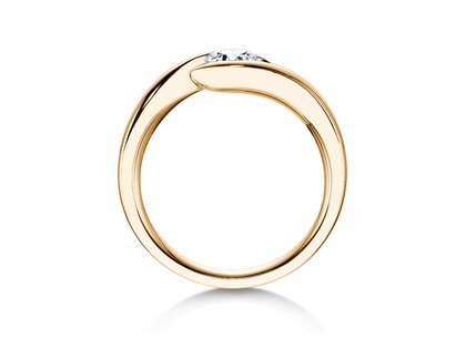 Engagement ring Twist in 18K yellow gold with diamond 0.40ct H/SI