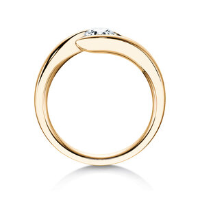Engagement ring Twist in 18K yellow gold with diamond 0.40ct H/SI