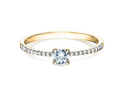 Engagement ring Grace in 18K yellow gold with diamonds 0.70ct G/SI