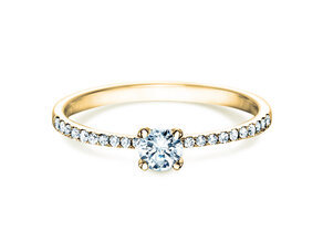 Engagement ring Grace in 18K yellow gold with diamonds 0.70ct G/SI
