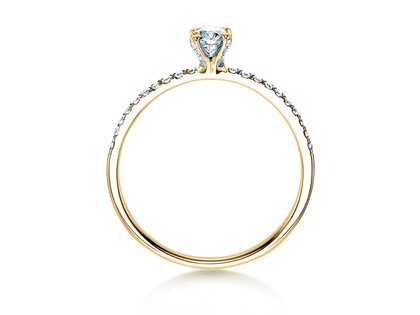 Engagement ring Grace in 18K yellow gold with diamonds 0.70ct G/SI