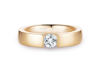 Engagement ring Infinity in 14K yellow gold with lab-grown diamond 0.50ct E/VS