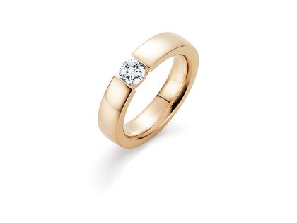 Engagement ring Infinity in 14K yellow gold with lab-grown diamond 0.50ct E/VS