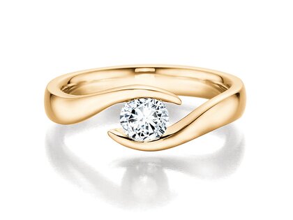 Engagement ring Twist in 9K yellow gold with diamond 1.00ct H/SI