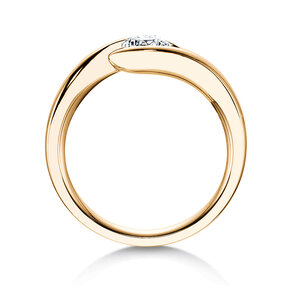 Engagement ring Twist in 9K yellow gold with diamond 1.00ct H/SI