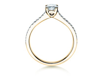 Engagement ring Claire in 18K yellow gold with diamonds 0.70ct G/SI