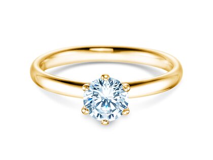 Engagement ring Classic 6 in 14K yellow gold with lab-grown diamond 0.75ct E/VS