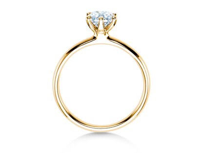 Engagement ring Classic 6 in 14K yellow gold with lab-grown diamond 0.75ct E/VS