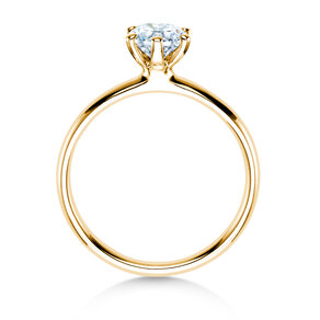 Engagement ring Classic 6 in 14K yellow gold with lab-grown diamond 0.75ct E/VS