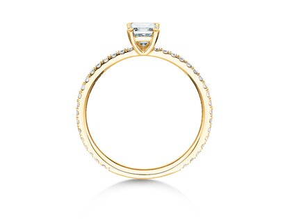 Engagement ring Elaine in 14K yellow gold with diamonds 0.86ct G/VS