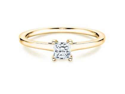 Engagement ring Princess in 18K yellow gold with diamond 1.00ct G/SI