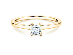 Engagement ring Princess in 18K yellow gold with diamond 1.00ct G/SI