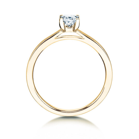 Engagement ring Princess in 14K yellow gold with lab-grown diamond 1.00ct E/VS