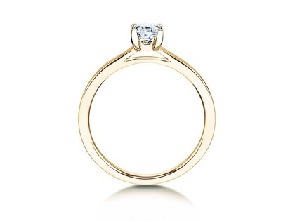 Engagement ring Princess in 18K yellow gold with diamond 1.00ct G/SI