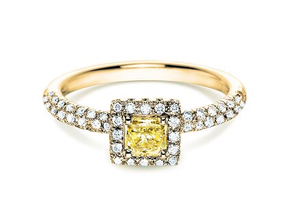 Engagement ring Sophie in 18K yellow gold with diamonds 1.02ct