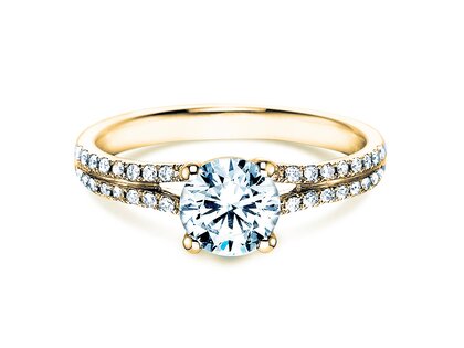 Engagement ring Dynasty in 9K yellow gold with lab-grown diamonds 1.27ct E/VS