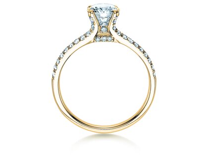 Engagement ring Dynasty in 9K yellow gold with lab-grown diamonds 1.27ct E/VS