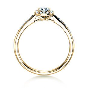 Engagement ring Halo Petite in 18K yellow gold with diamonds 0.50ct G/SI
