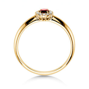 Engagement ring Jolie in 18K yellow gold with ruby 0.25ct and diamonds 0.06ct