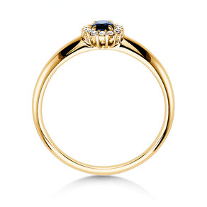 Engagement ring Jolie in 14K yellow gold with sapphire 0.25ct and diamonds 0.06ct