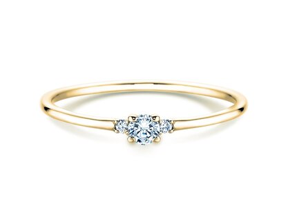 Engagement ring Vivid Petite Diamond in 14K yellow gold with diamonds 0.10ct G/SI