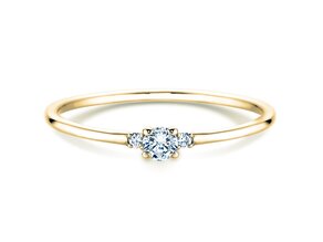 Engagement ring Vivid Petite Diamond in 14K yellow gold with diamonds 0.10ct G/SI